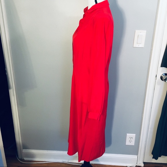 Vintage Hovland Swanson Red Silk Tunic Dress - Picture 6 of 14